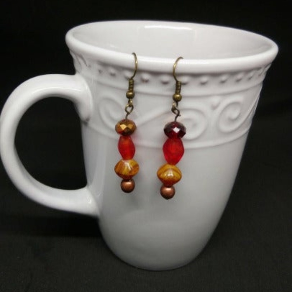 Red beaded earrings